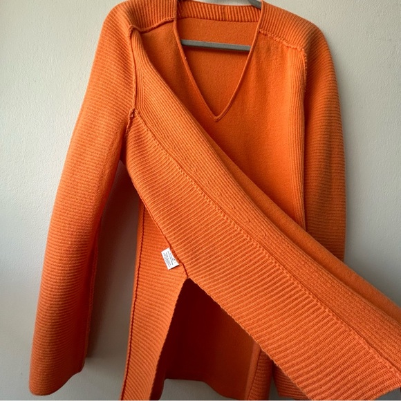 Orange V-Neck Sweater - Picture 11 of 11